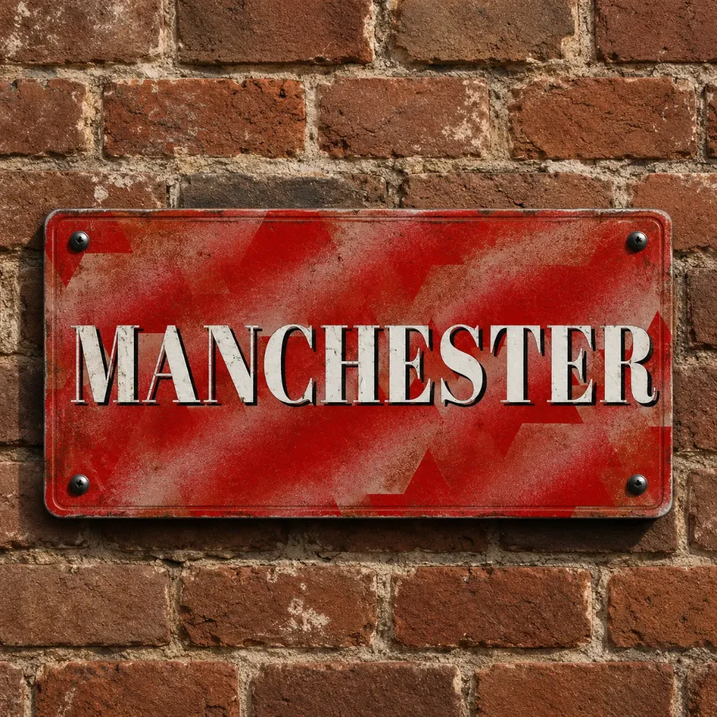 Vintage Manchester Metal Wall Plaque