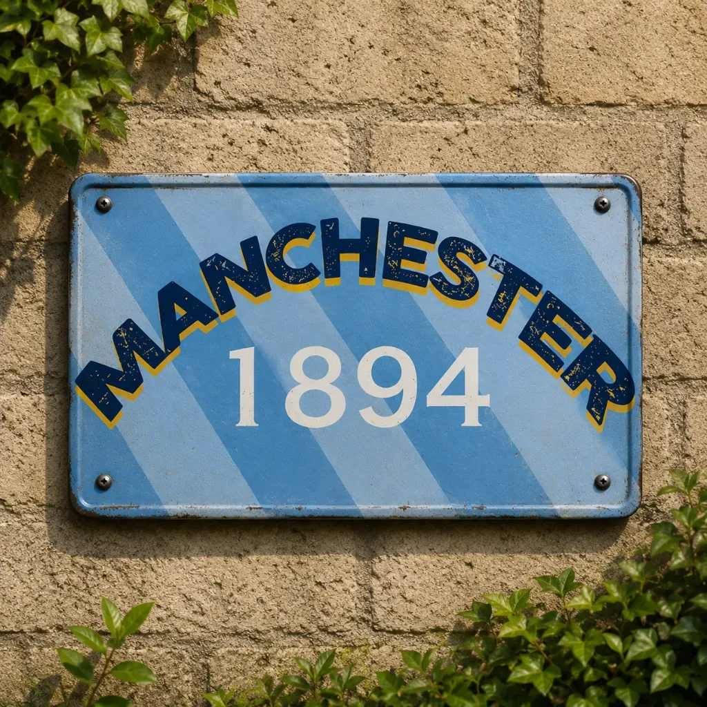 Vintage Manchester Metal Wall Plaque