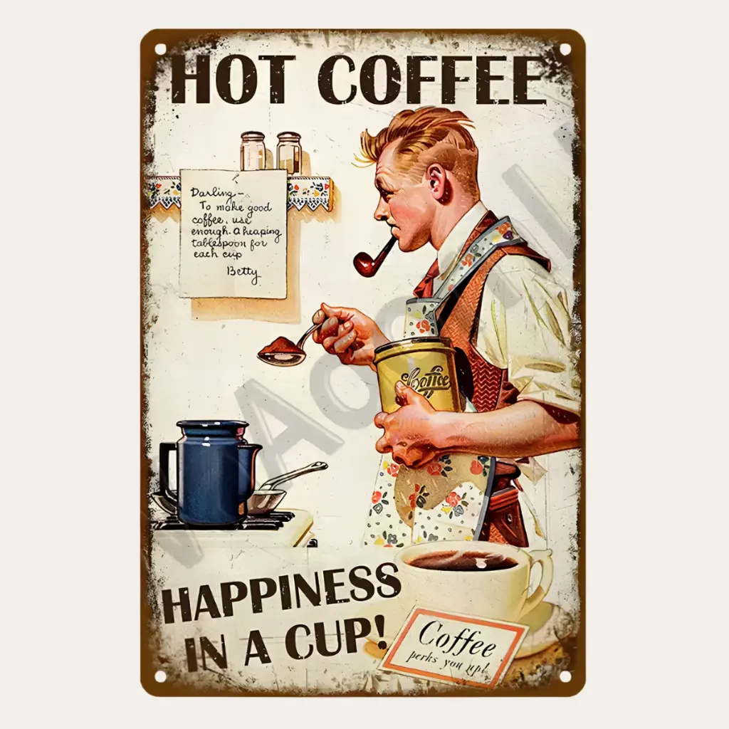 Hot Coffee Metal Sign 20x30cm