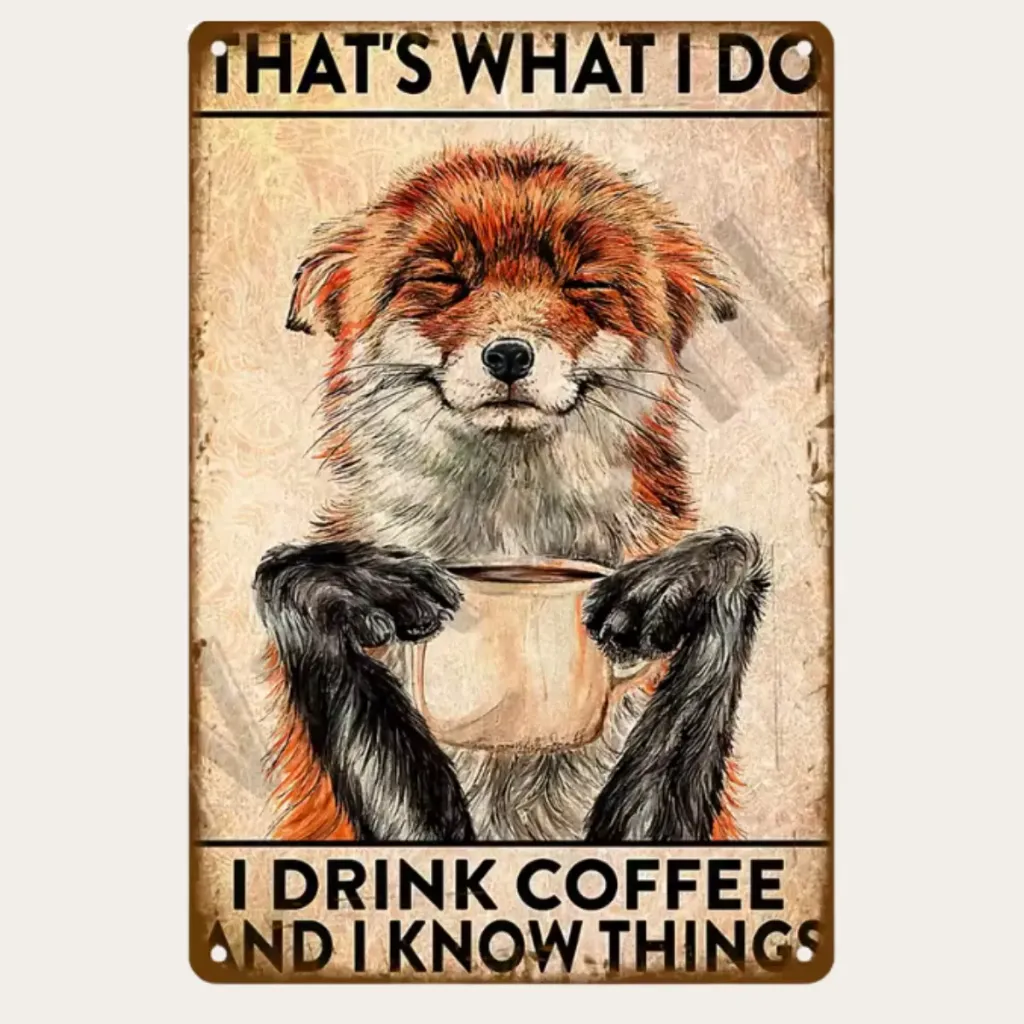 Retro Latte Cafe Sign 20x30cm