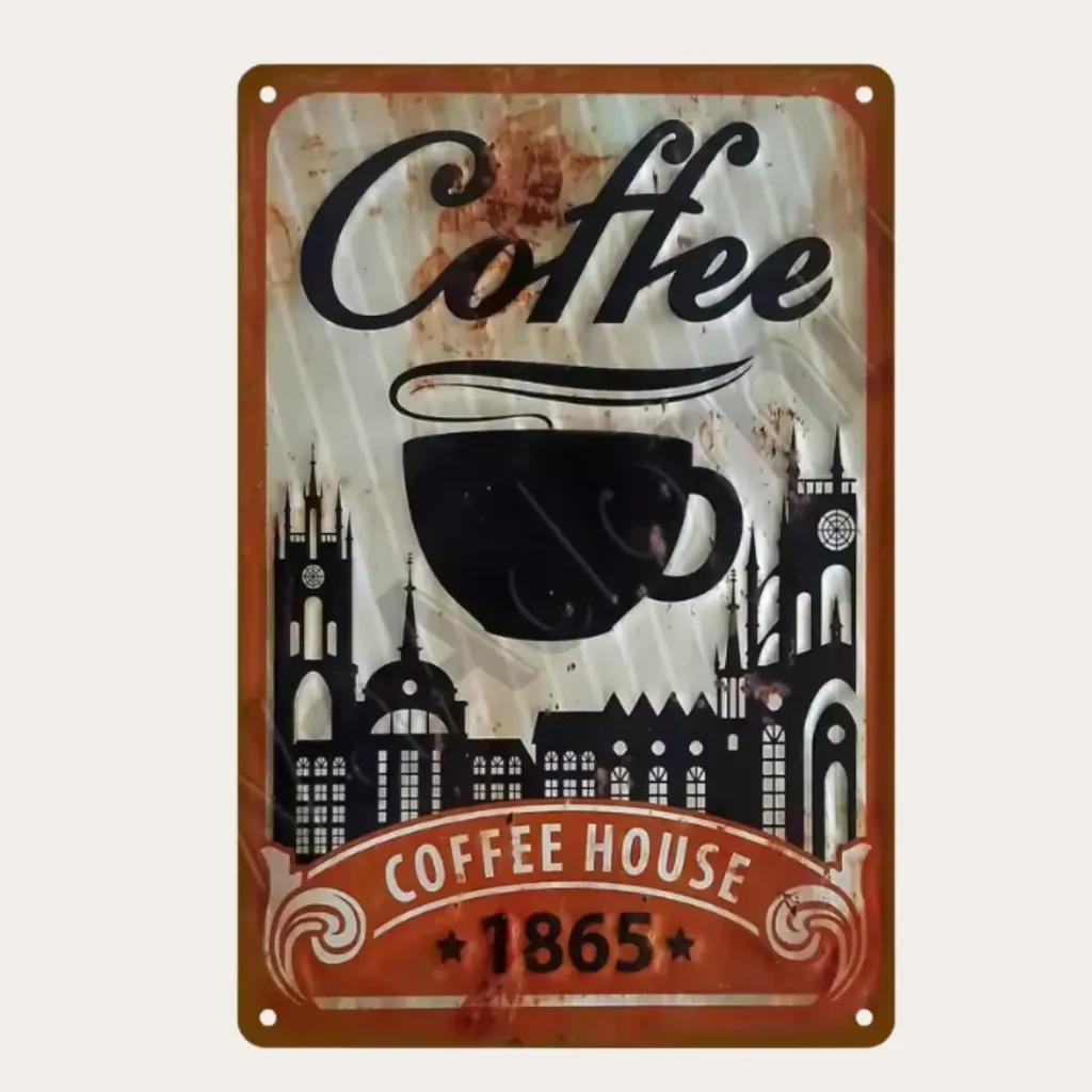 Vintage Coffee House Sign 20x30cm
